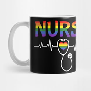 Nurse LGBTQ Gay Pride Flag Registered Nursing RN Mug